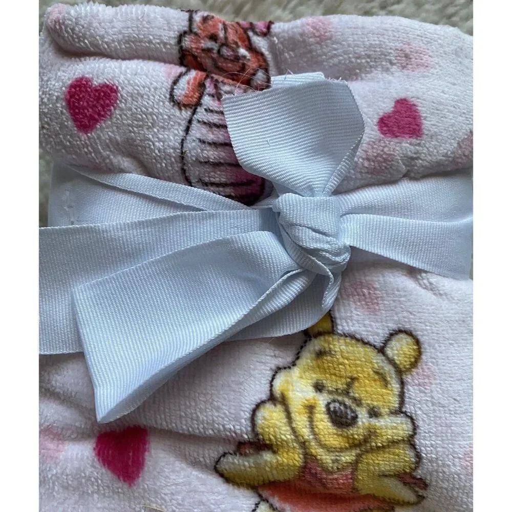 2 Pack Disney Winnie The Pooh Piglet Valentines Hearts Bath Hand Towels 16 X 26”